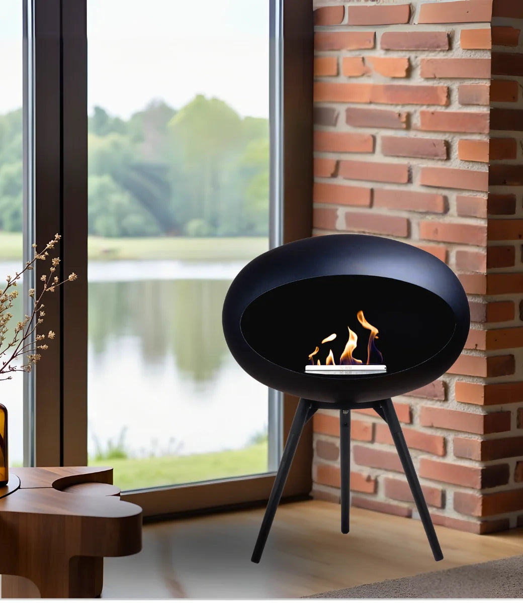 Le feu Bio ethanol haard Dome 625 - Black Ground Wood Low