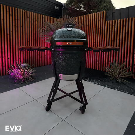 Barbecue au charbon de bois EVIQ BBQ Kamado 18" Grillmaster en céramique noire