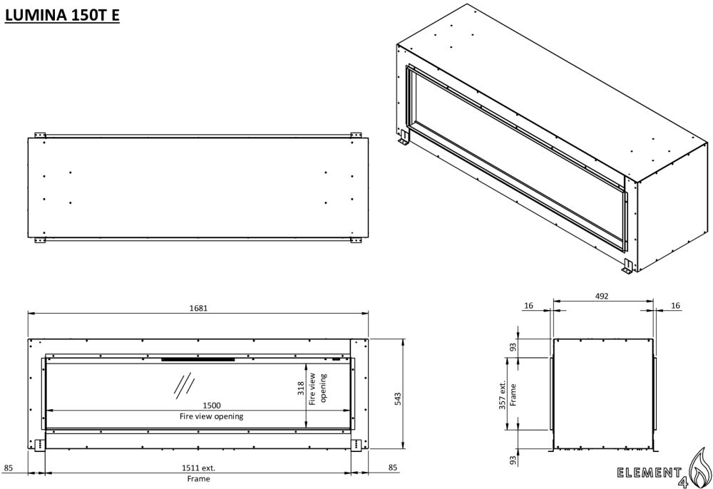Cheminée électrique Element4 Lumina 150T E