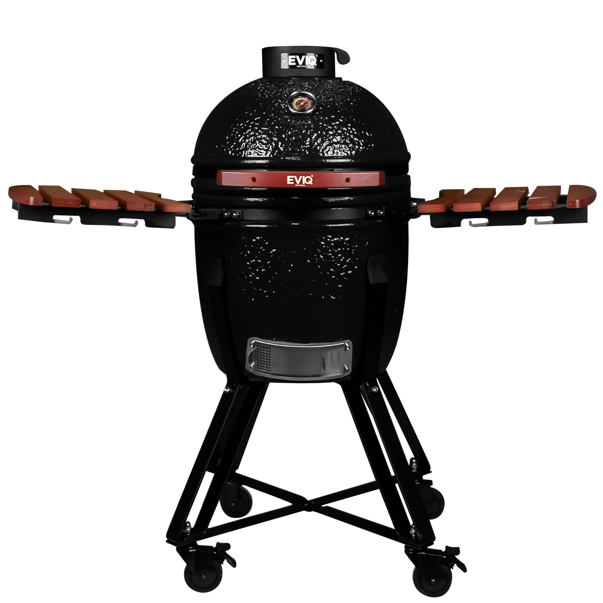 Barbecue au charbon de bois EVIQ BBQ Kamado 18" Grillmaster en céramique noire