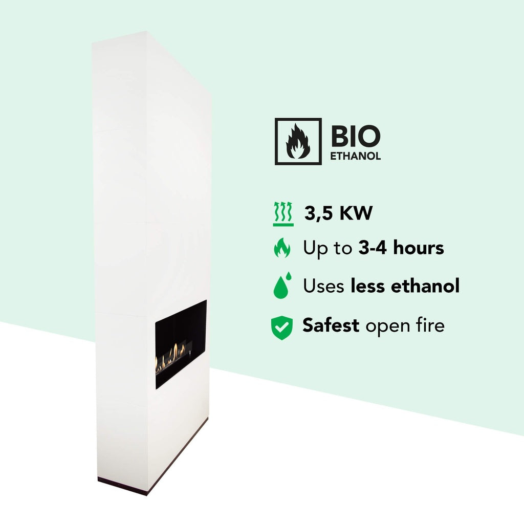 Cheminée bioéthanol Xaralyn Ambiance Blanc RAL9010