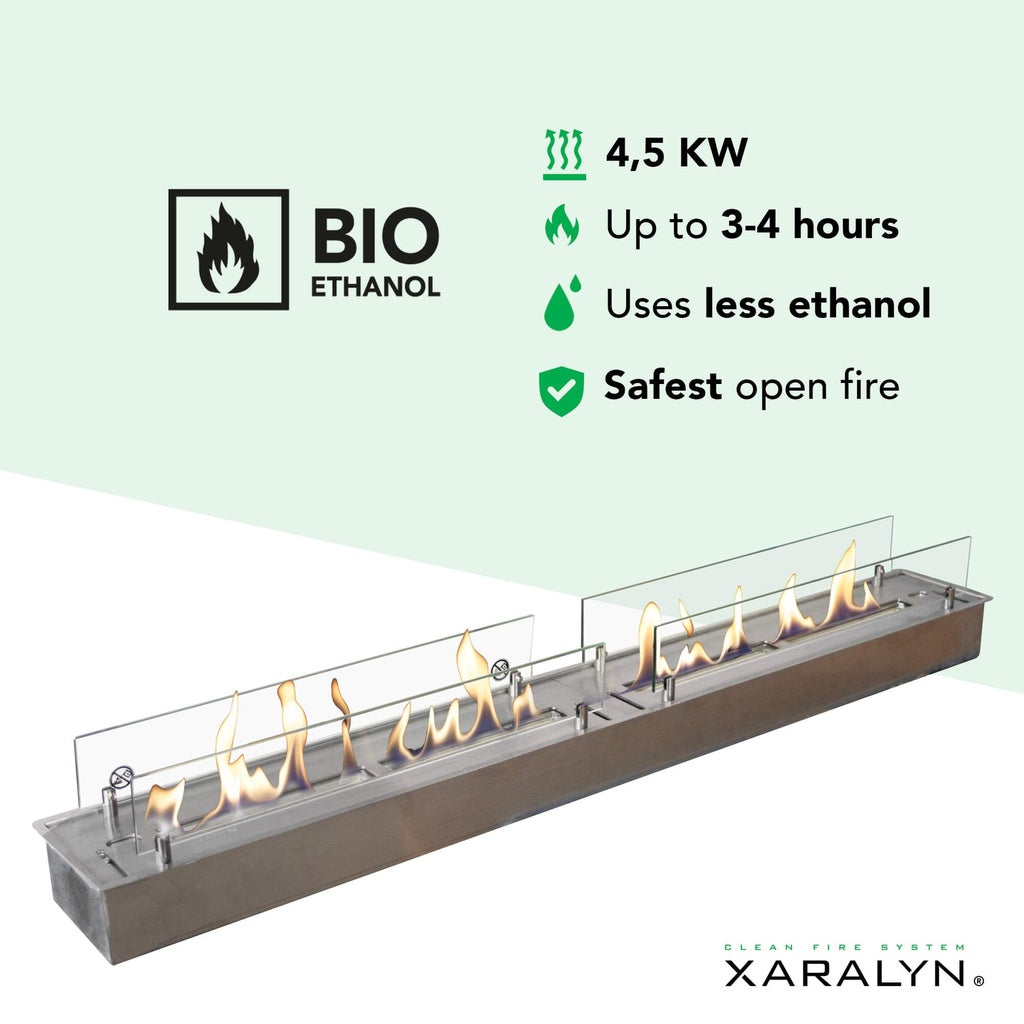 Brûleur bioéthanol Xaralyn XXL en acier inoxydable brossé