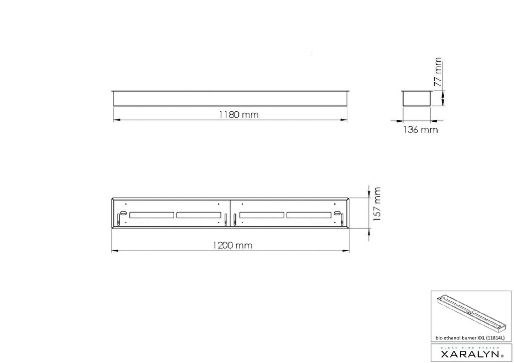 Brûleur bioéthanol Xaralyn XXL en acier inoxydable brossé