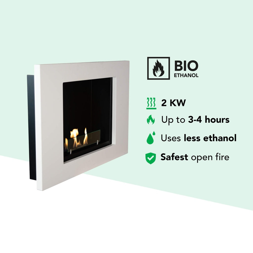 Xaralyn Goya cheminée murale au bio-éthanol Blanc