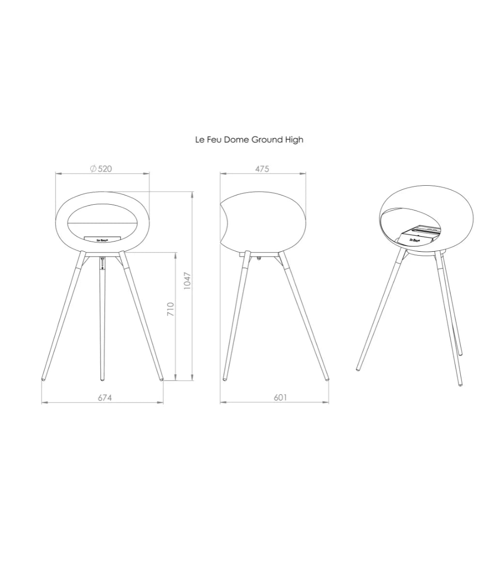 Le feu Bio ethanol haard - Chromed Rose Gold Ground Wood High