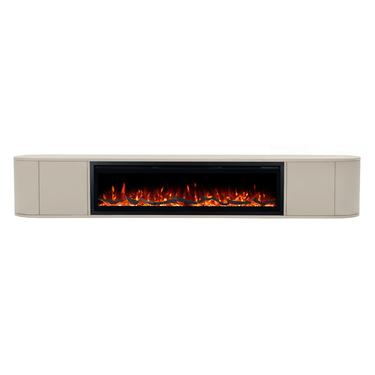 Nova haardmeubel curved zwevend beige 240 cm