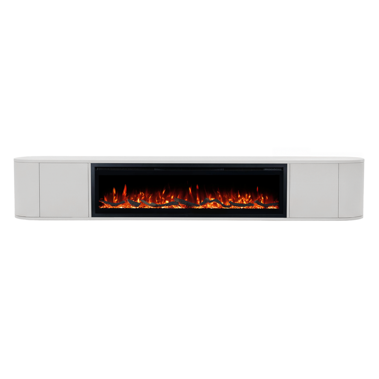 Nova haardmeubel curved zwevend wit 200 cm