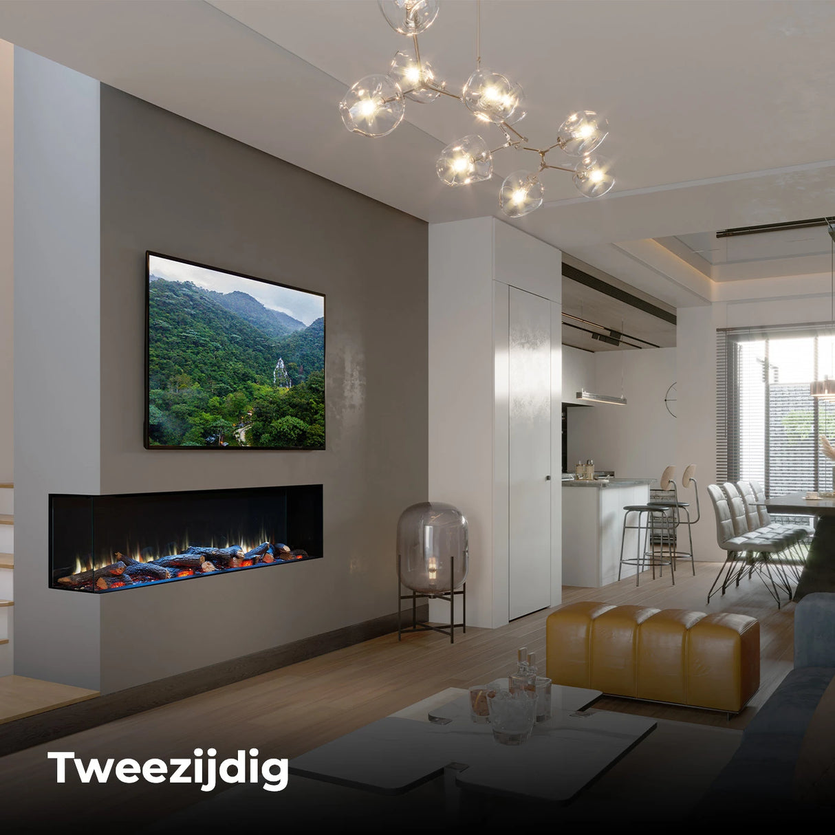 Cheminée encastrée Charlton & Jenrick i-1800e Deep 4D Ecoflame Smart App