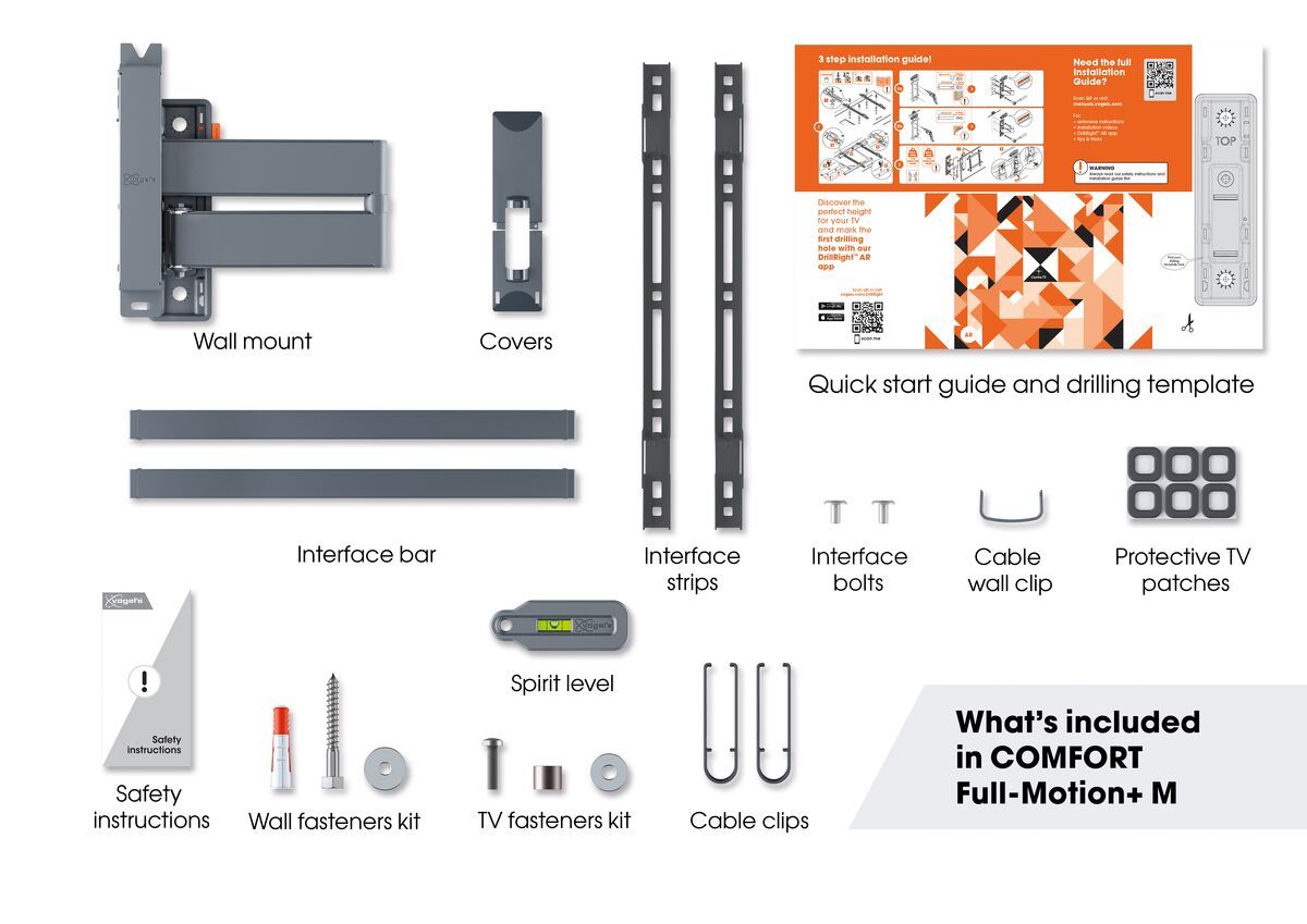 Support TV Vogel's Comfort 3445 - Noir