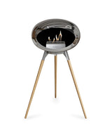 Le feu Bio ethanol haard - Chromed Silver Ground Wood High