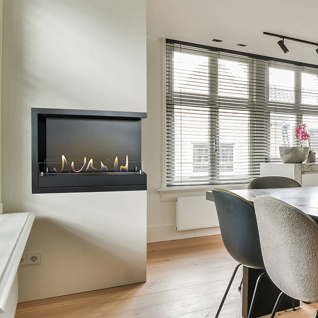 Cheminée d'angle bioéthanol XL encastrable Xaralyn