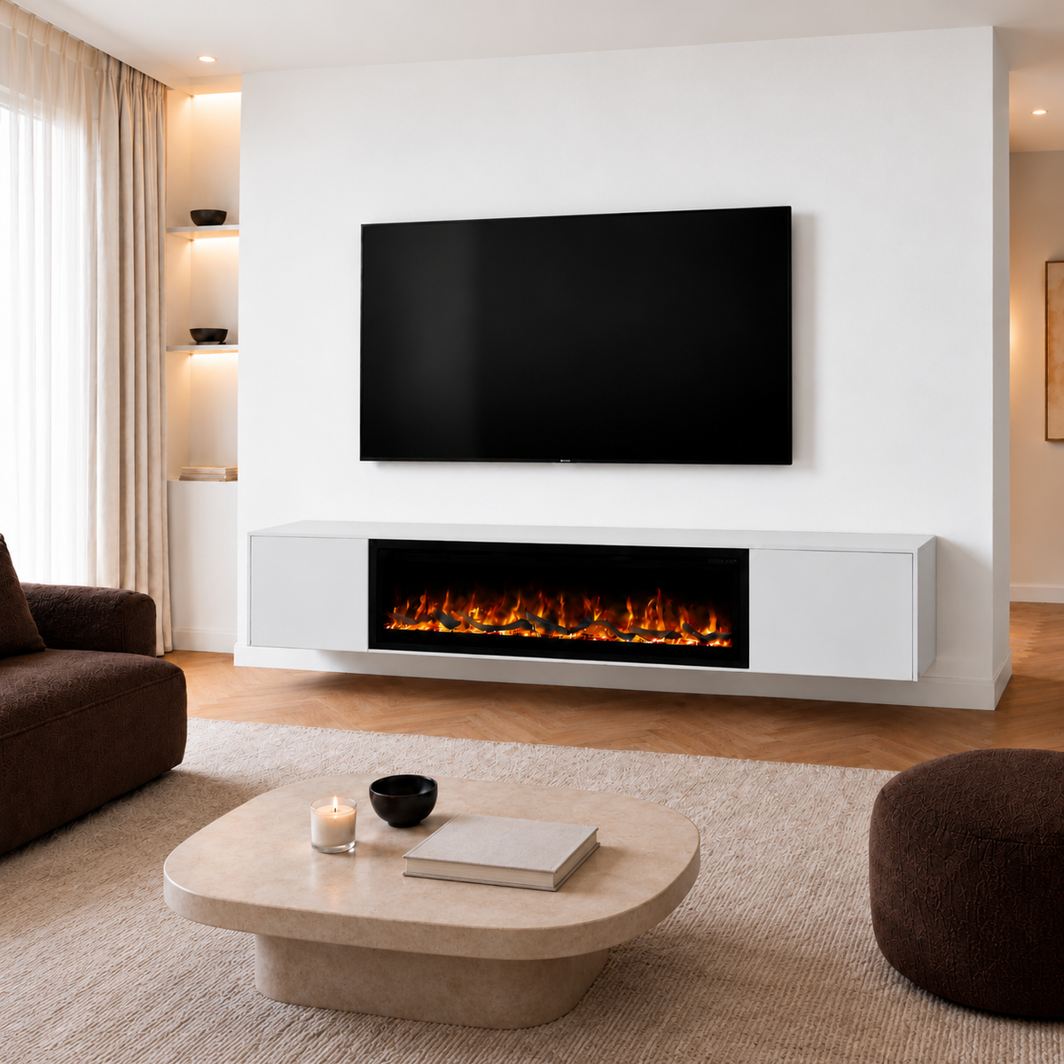 Nova haardmeubel square zwevend tv-meubel wit 240 cm