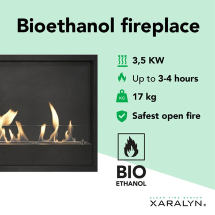 Xaralyn Inbouwunit XXL bio-ethanol haard