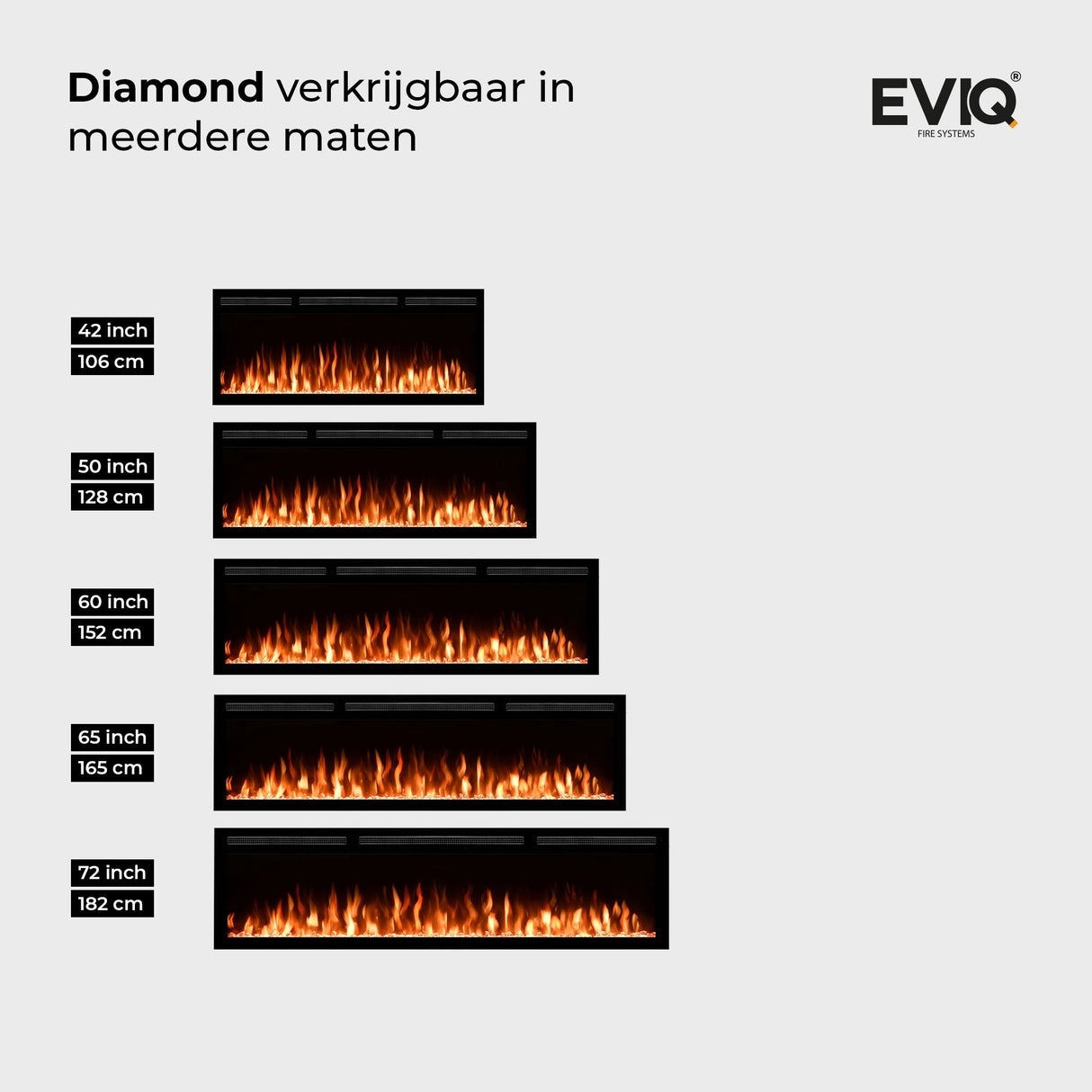 EVIQ Elektrische sfeerhaard Diamond 42″ inch – 106 cm
