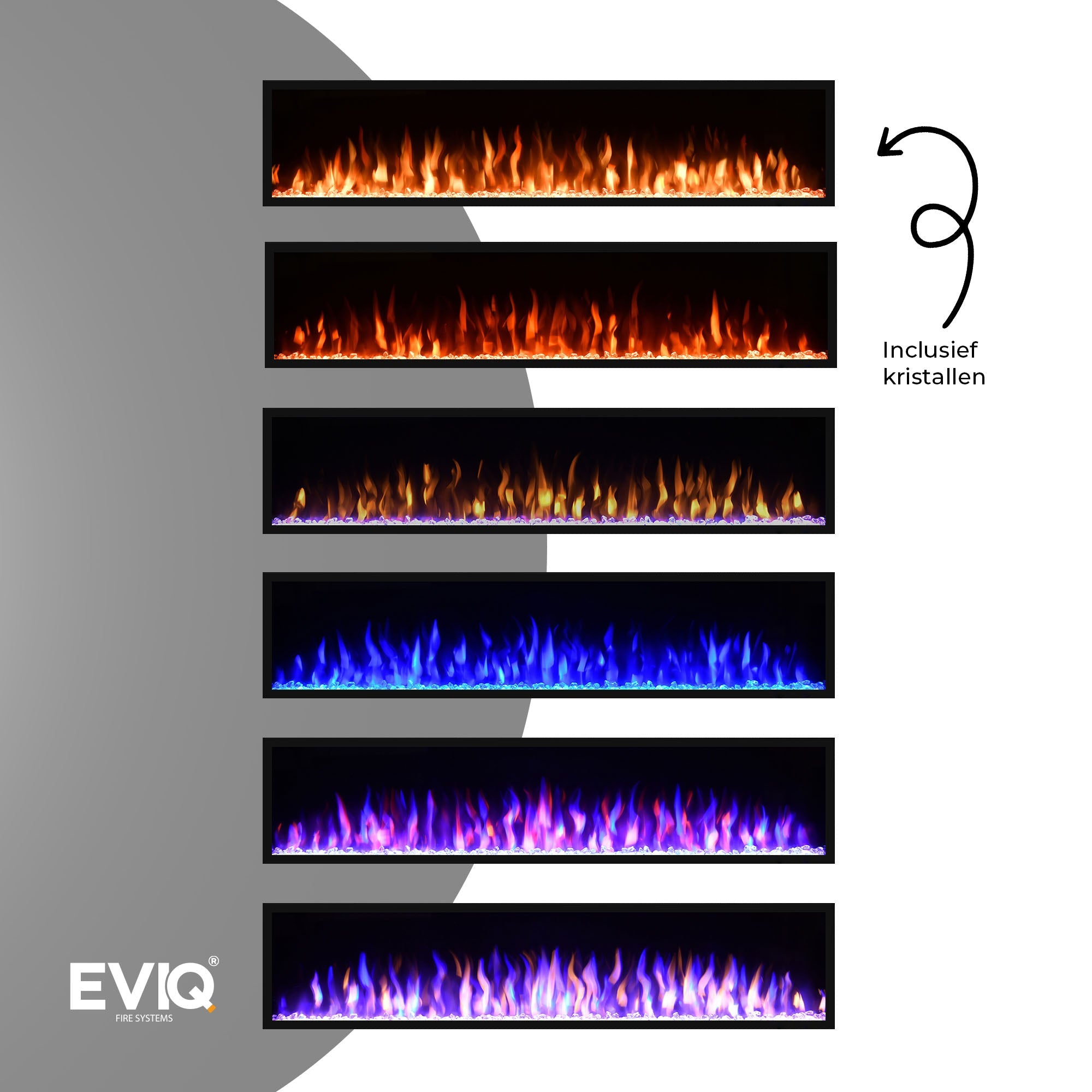 EVIQ Cheminée électrique d'ambiance Deluxe 42″ pouces - 106 cm