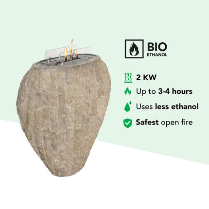 Xaralyn Shigo bio-ethanol designhaard Steen wit