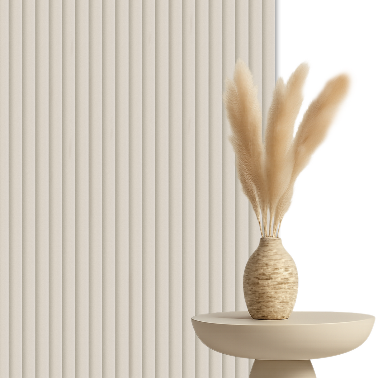 Akoestische Suede Solid Panelen 280 x 60 x 2.4 cm - Beige