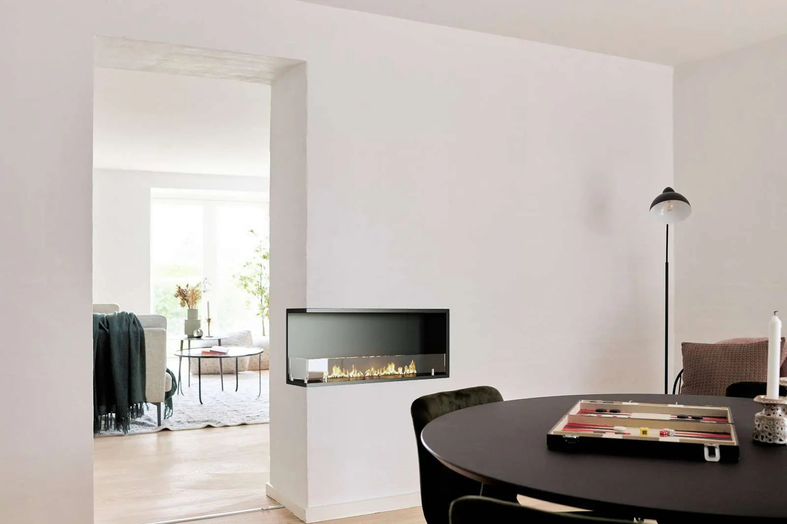 Le Feu Fires Bio ethanol haard - Clever - 2 zijdig open Hoek 120 cm