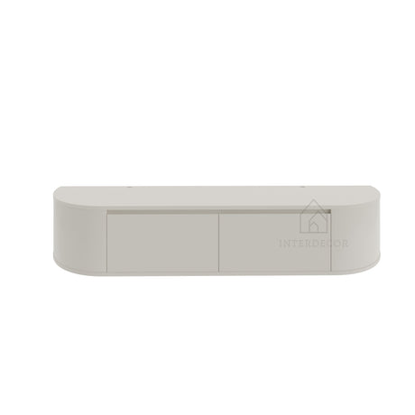 Elegance Collection Japandi Aura Curved TV Meubel zwevend beige