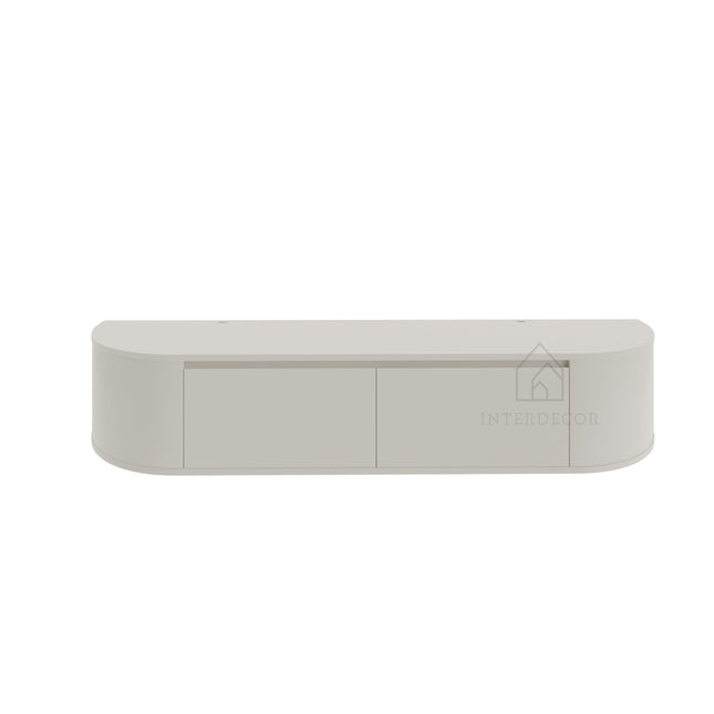 Elegance Collection Japandi Aura Curved TV Meubel zwevend beige