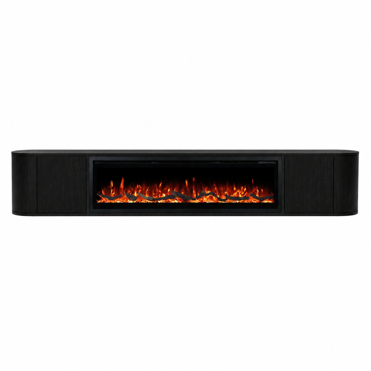 Nova Japandi Haardmeubel 200 x 32 x 39 cm - Zwart Oak