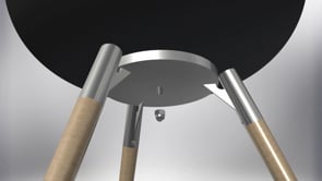 Le feu Bio ethanol haard - Chromed Rose Gold Ground Wood High