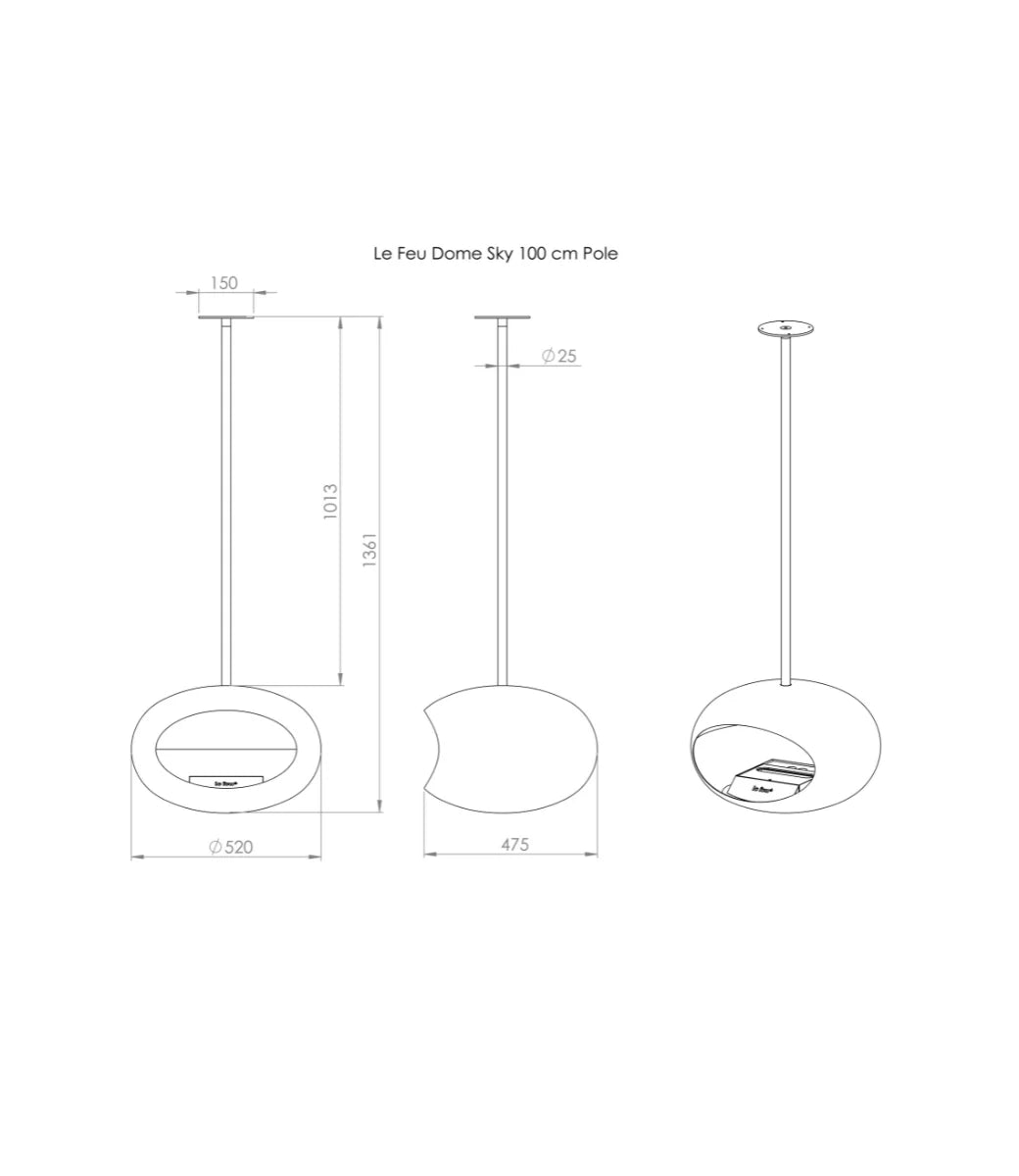 Le feu Bio ethanol haard - Nickel Sky