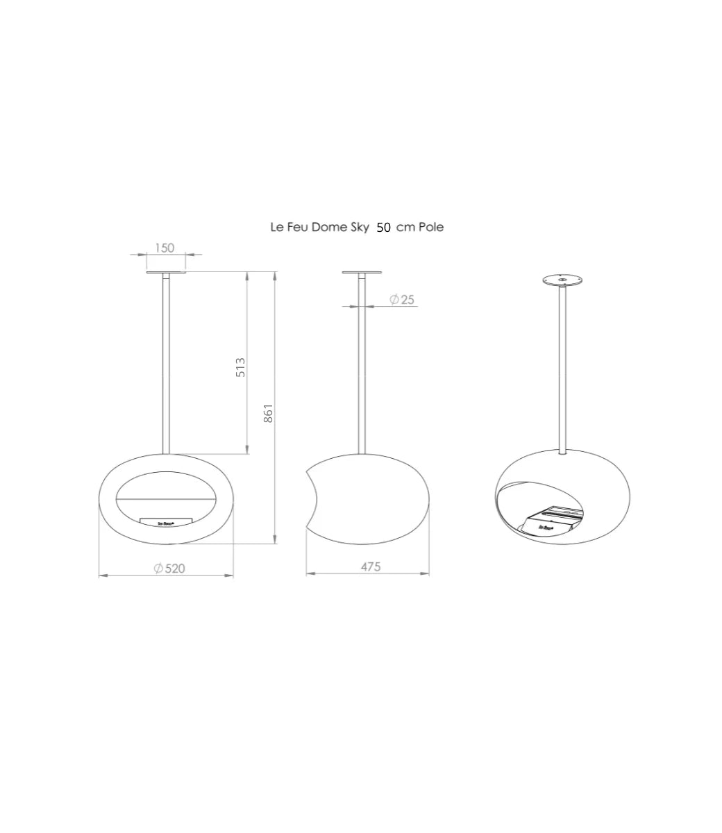 Le feu Bio ethanol haard - Nickel Sky