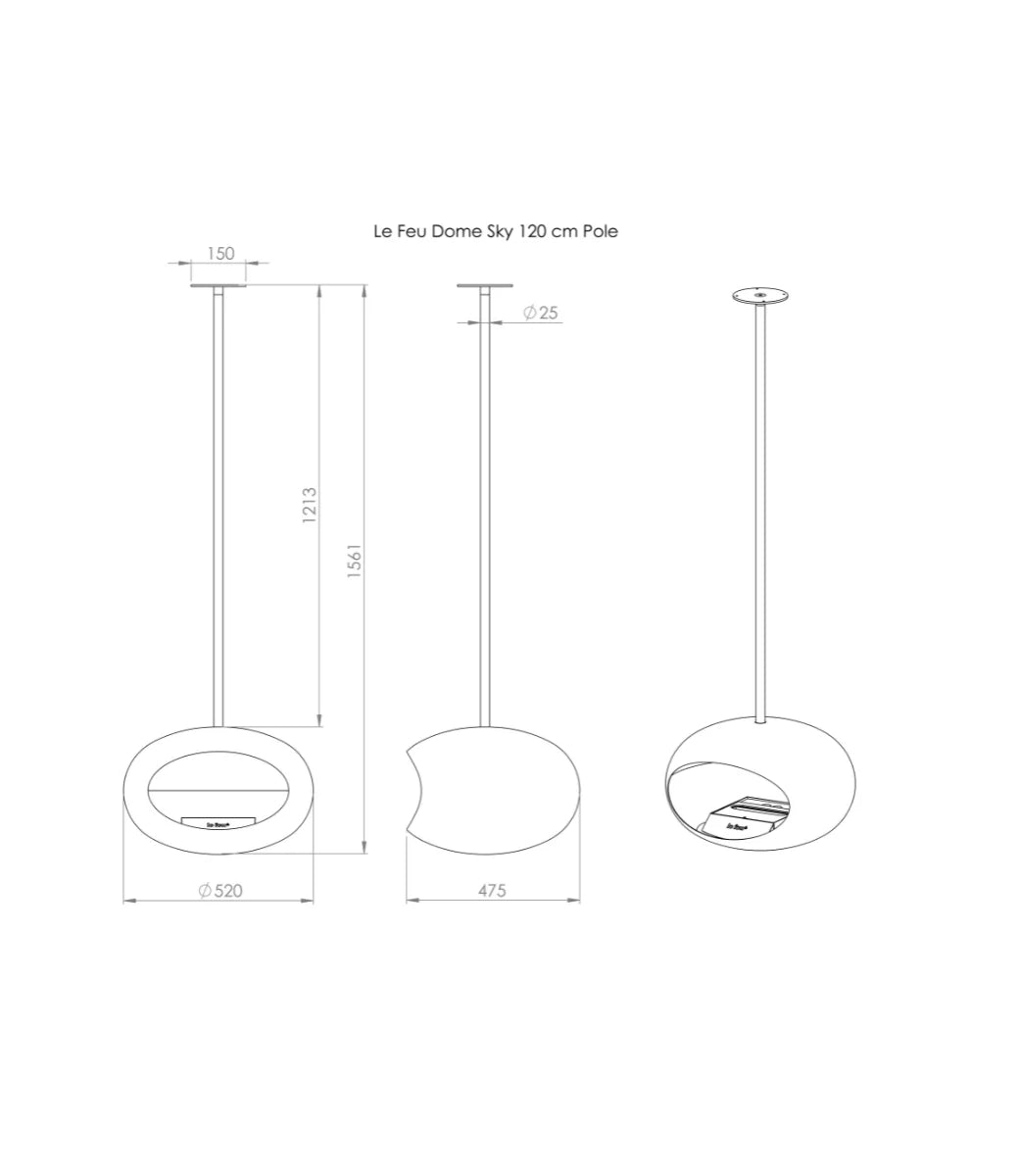Le feu Bio ethanol haard - Nickel Sky