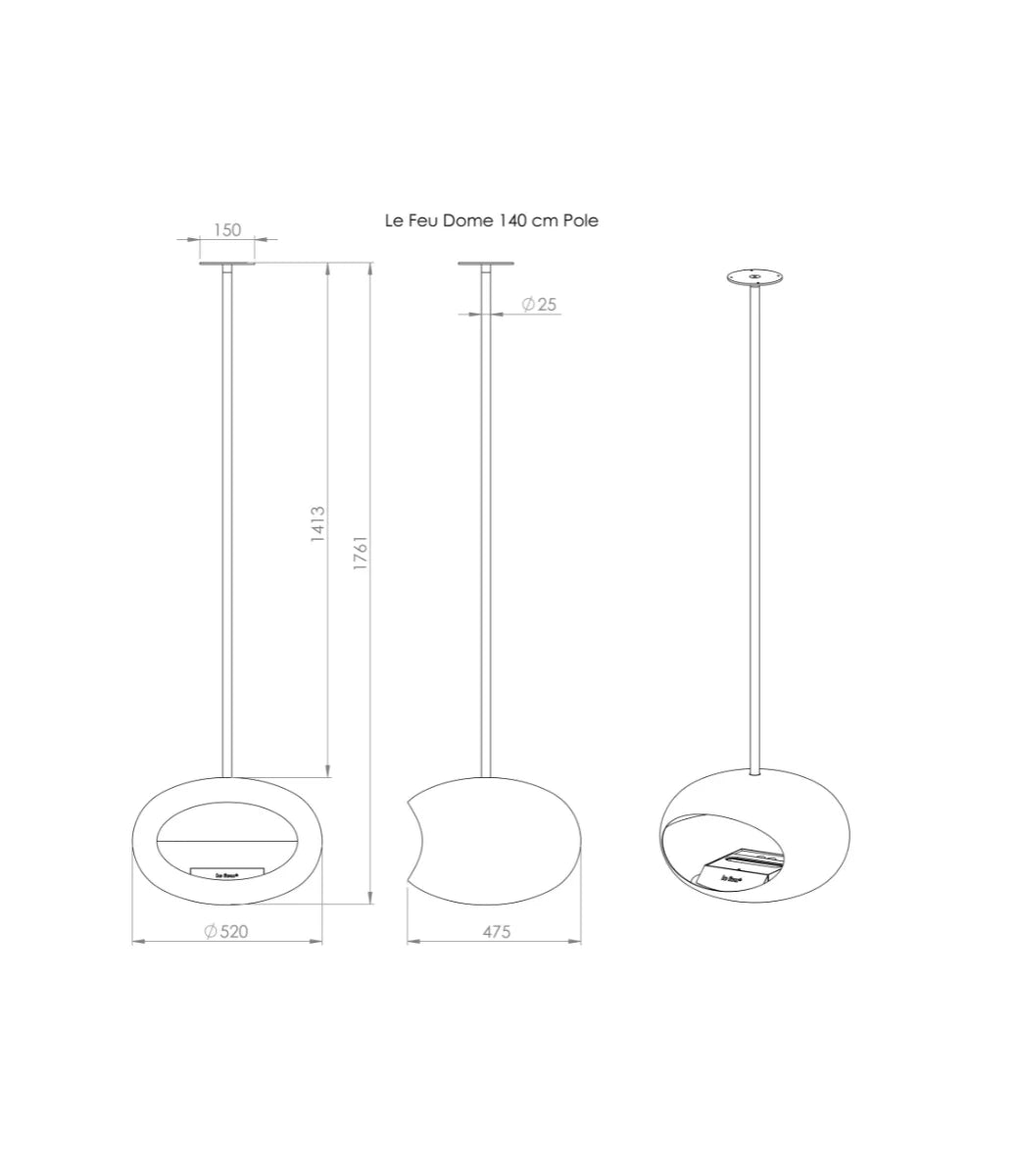 Le feu Bio ethanol haard - Nickel Sky